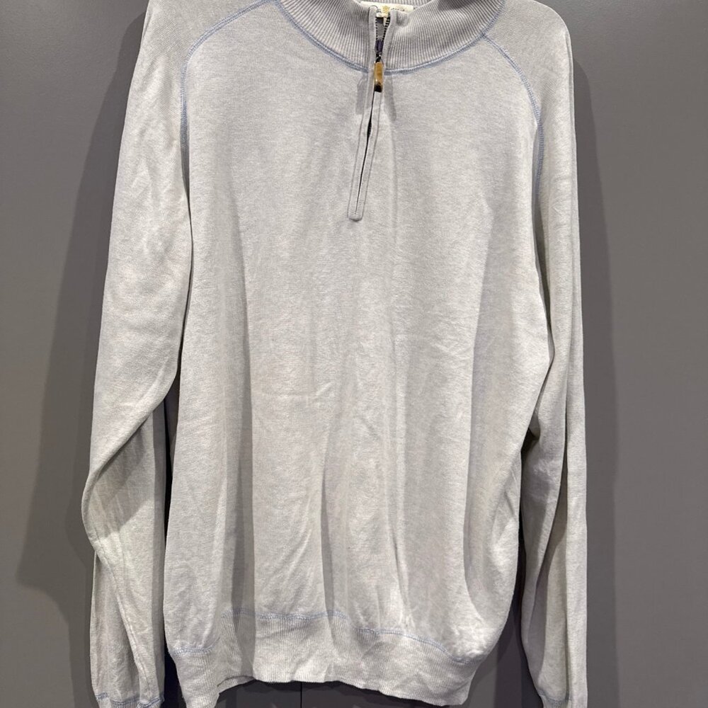 Peter Millar Sweater Mens L Silk Cashmere High Neck Knit Golf Tan Pullover*